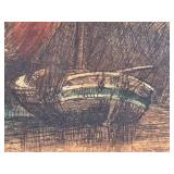 Vintage Framed James Alphege Brewer Antwerp Colored Etching