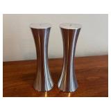 DR - Nambe Salt & Pepper Shakers - 5-Inch Tall Teardrop Style