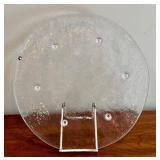K - Pukeberg Glass Tray - 13-Inch Diameter - Vintage Swedish Display Piece