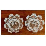 Pair of Mikasa Crystal Candle Holders - Starburst Edge