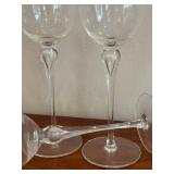 4-Piece Clear Glass Stemmed Wine Glass Set
