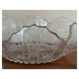 LNDRY - New Martinsville Prelude Centerpiece Bowl & Matching Platter - Antique Clear Glass