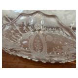 LNDRY - New Martinsville Prelude Centerpiece Bowl & Matching Platter - Antique Clear Glass