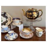 Vintage Mixed Makers Fine China Tea Set - Mintons & Aynsley Bone China, Teapot & Cups