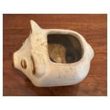 LR - Ceramic Bowl & Pig-Shaped Creamer - Blue & White Floral