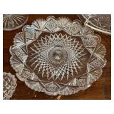 Vintage Crystal Cut Glass Candle Holder - 10 Inches Tall + Vintage Plates & Bowls