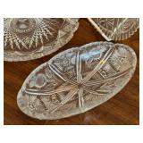 Vintage Crystal Cut Glass Candle Holder - 10 Inches Tall + Vintage Plates & Bowls