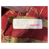 Newport Furnishings Dragonfly Pattern Red Chair - Nailhead Trim, Wood Legs