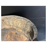 Stool Set of 3 - Round Wood with Iron Frame - Vintage Industrial