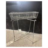 Industrial Wire Mesh Basket on Metal Stand with Small Matching Basket