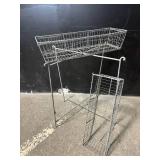 Industrial Wire Mesh Basket on Metal Stand with Small Matching Basket