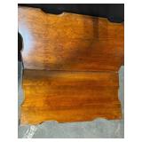 Vintage French Provincial Vanity Console Table - 33 in. Wood Top, Gray Cabriole Legs