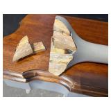 Vintage French Provincial Vanity Console Table - 33 in. Wood Top, Gray Cabriole Legs