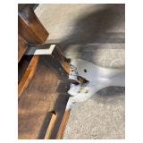 Vintage French Provincial Vanity Console Table - 33 in. Wood Top, Gray Cabriole Legs