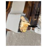 Vintage French Provincial Vanity Console Table - 33 in. Wood Top, Gray Cabriole Legs