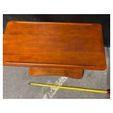 Vintage Solid Wood Desk With Pedestal Base & Tilt Mechanism - Writing Table For Home Office