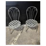 Wrought Iron Patio Bistro Set - Round Table with 2 Lattice Chairs