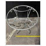 Wrought Iron Patio Bistro Set - Round Table with 2 Lattice Chairs