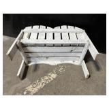 Whitewashed Wooden Garden Bench - Distressed Slatted Back, Armrests & Seat, Outdoor