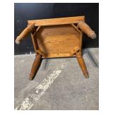 Oak Wood Table With Turned Legs - Rectangular Vintage Table