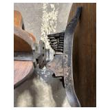 Office Chair - Antique Oak Spindle-Back Swivel with Armrests & Casters