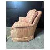 Armchair with Ottoman - Striped Upholstery