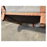 Armchair with Ottoman - Striped Upholstery