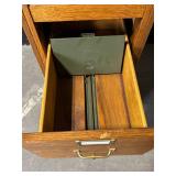 Oak 6-Drawer Filing Cabinet With Label Holders - Vintage Office Furniture