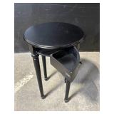 Black Round End Table with Drawer