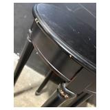 Black Round End Table with Drawer