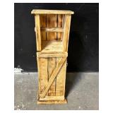 Rustic Wooden Crate Cabinet with Door - Tall Narrow Farmhouse Storage