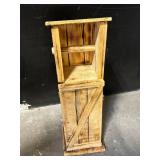 Rustic Wooden Crate Cabinet with Door - Tall Narrow Farmhouse Storage