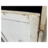 Three-Panel White Folding Cabinet - Vintage Wood Storage