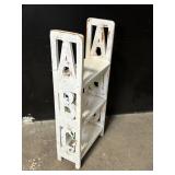 ABC Letters Wall Shelf - Distressed White Wood, 3-Tier Display