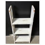 ABC Letters Wall Shelf - Distressed White Wood, 3-Tier Display