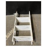 ABC Letters Wall Shelf - Distressed White Wood, 3-Tier Display
