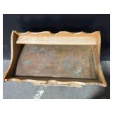 Vintage Oak Cabinet with Scalloped Top - Single Door, Inner Shelving