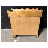 Vintage Oak Cabinet with Scalloped Top - Single Door, Inner Shelving