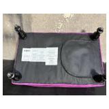 Purple Velvet Tufted Ottoman - Four Black Turned Legs, 28-30 in Wide