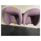 TB 116/117 Purple Upholstered Armchairs Pair - Curved-Back Lounge Chairs