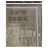 New York City Map Art Print - Framed Wall Decor with Signature