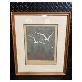 Framed Art Prints - Paris River Scene & Winter Birds (Lot of 2)