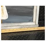 Cow Portrait Painting by A.V. - Folk Art on Canvas, Distressed White Frame