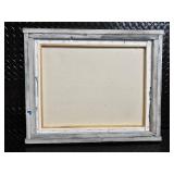 Cow Portrait Painting by A.V. - Folk Art on Canvas, Distressed White Frame