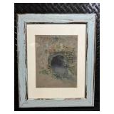 Framed Landscape Art Prints (2) - Blue Distressed Frame & Orange Wood Frame