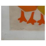 Two Framed Color-Block Art Prints: Umbrella Kids & Ducklings