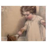 Bessie Pease Gutmann - Pair of Framed Prints Little Girl with Puppy