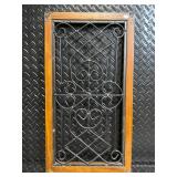 Wall Panel - Vintage Wood Frame with Wrought Iron Scrollwork