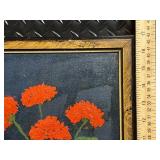 Framed Floral Still Life Geranium & Seascape Beach Prints - 2-Piece Lot