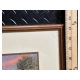 Framed Floral Still Life Geranium & Seascape Beach Prints - 2-Piece Lot